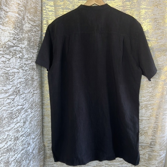 FairPlay Black Short Sleeve Button Up Shirt Size L - Picture 8 of 16